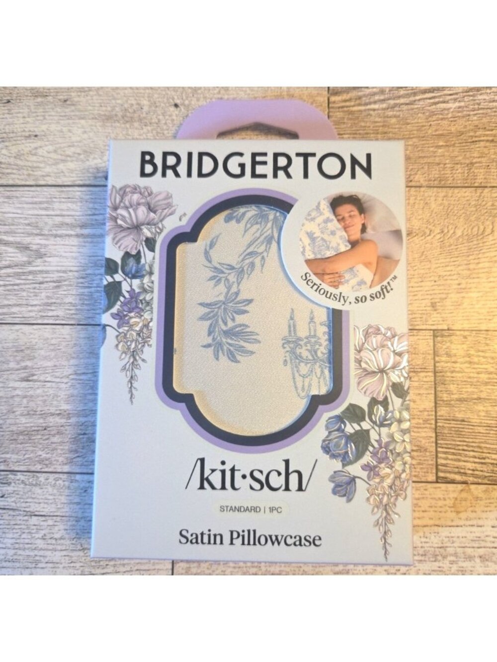 Bridgerton Blue Standard Satin Pillowcase Zipper for Hair & Skin NEW
